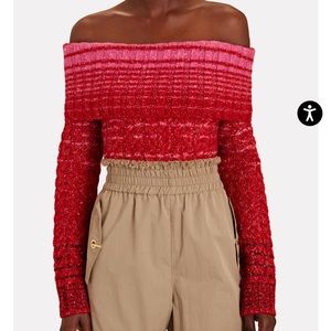 STAUD
Myrna Off-The-Shoulder Cable-Knit Sweater